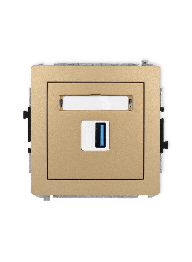 DECO Gniazdo pojedyncze USB A-A 3.0 złoty metalik 8DGUSB-5 KARLIK