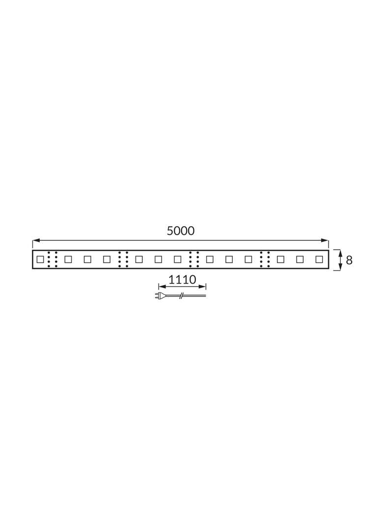 LATE LED 5m 300 WW IP65 BLISTER