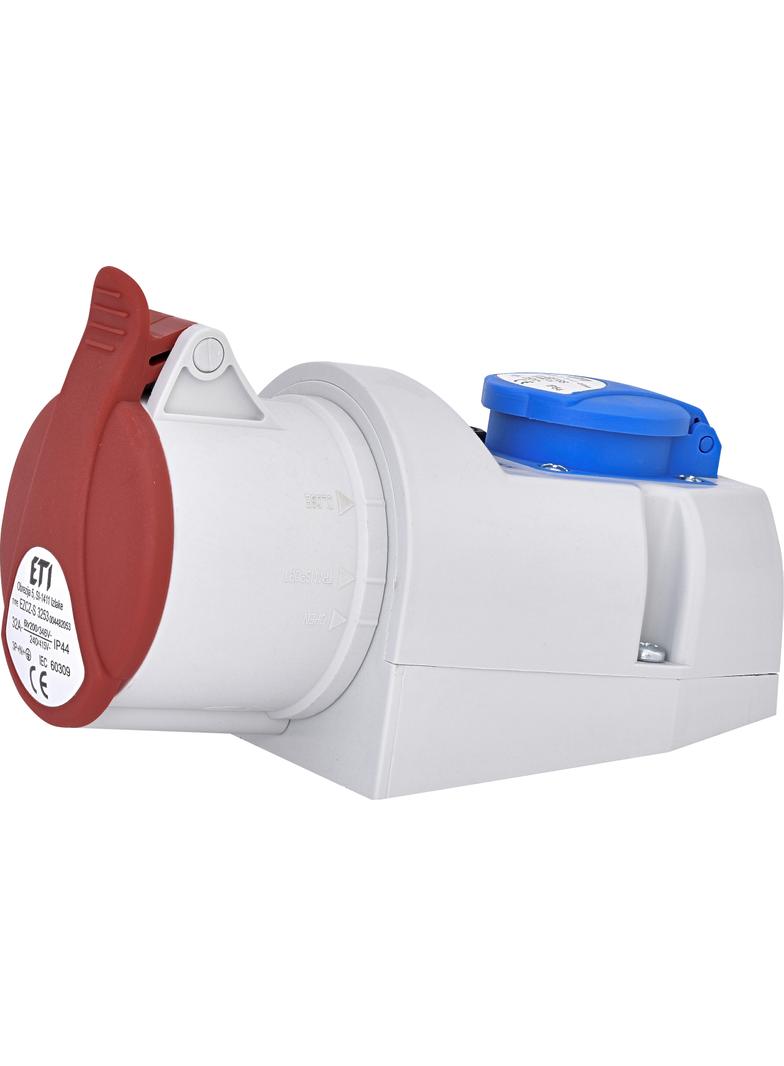 32A 400V/230V Gniazdo kombi 3P+N+PE plus EE 16S Schuko IP44 EZCZ -S 3253 004482053 ETI
