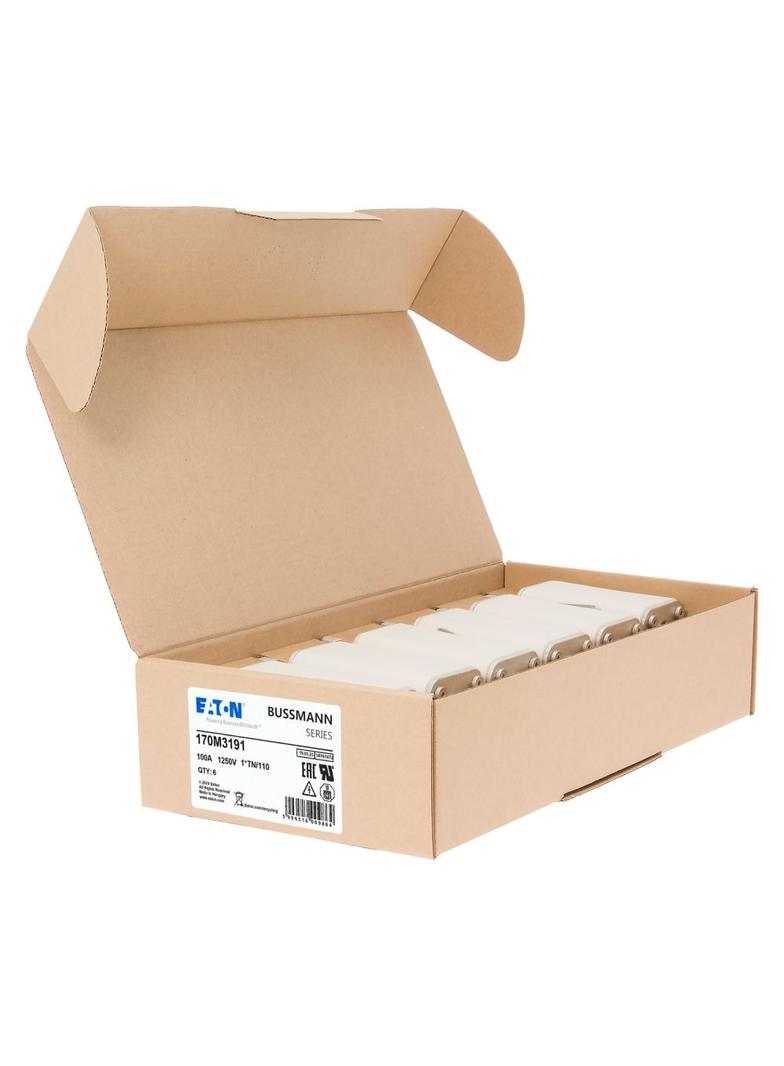 FUSE 100A 1250V 1*TN/110 AR CU Wkładka szybka 100A AC 1250V rozmiar 1 45x58x138 mm a 170M3191 EATON