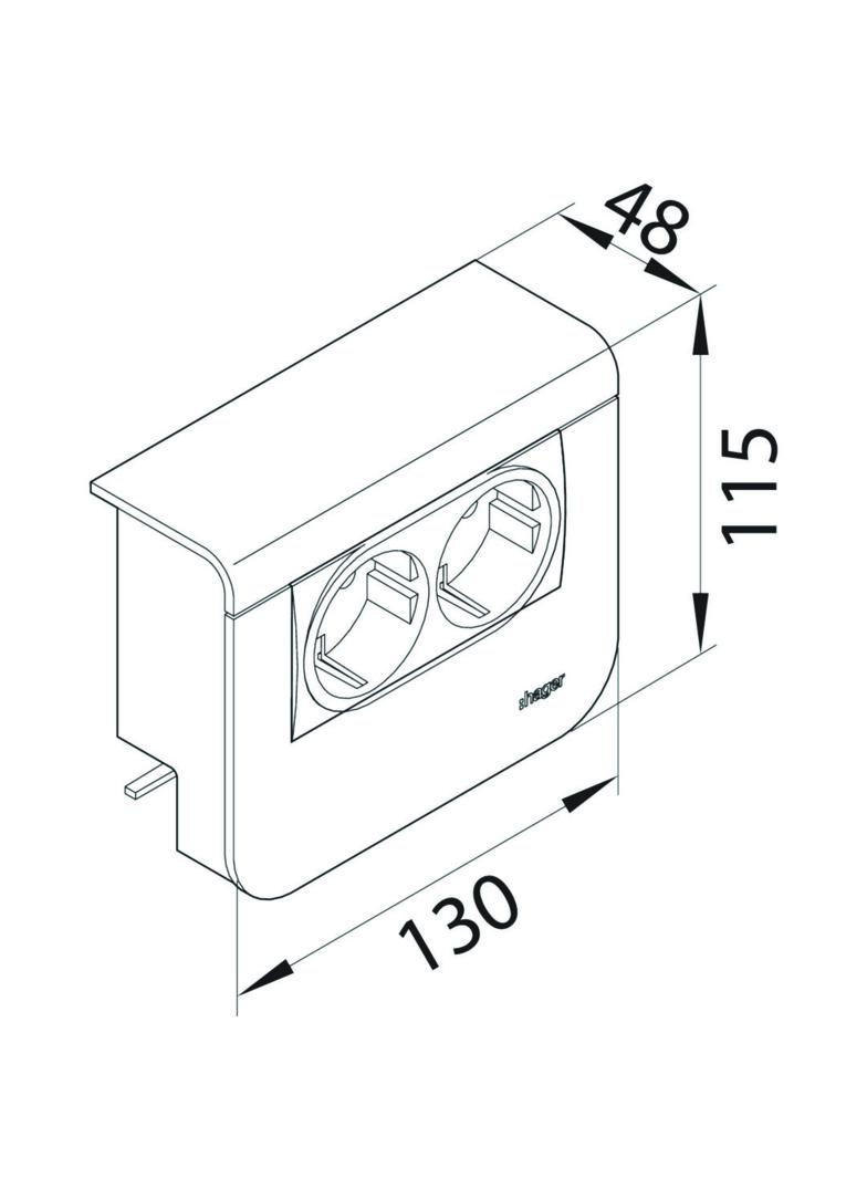 tehalit.SL Pokrywa nośnika urządzeń 20x55 2*45x45 czarny SL200559329011 HAGER
