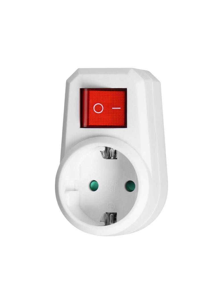 Adapter 1x2P+Z (Schuko) z włącznikiem, biały OR-AE-13188(GS) ORNO