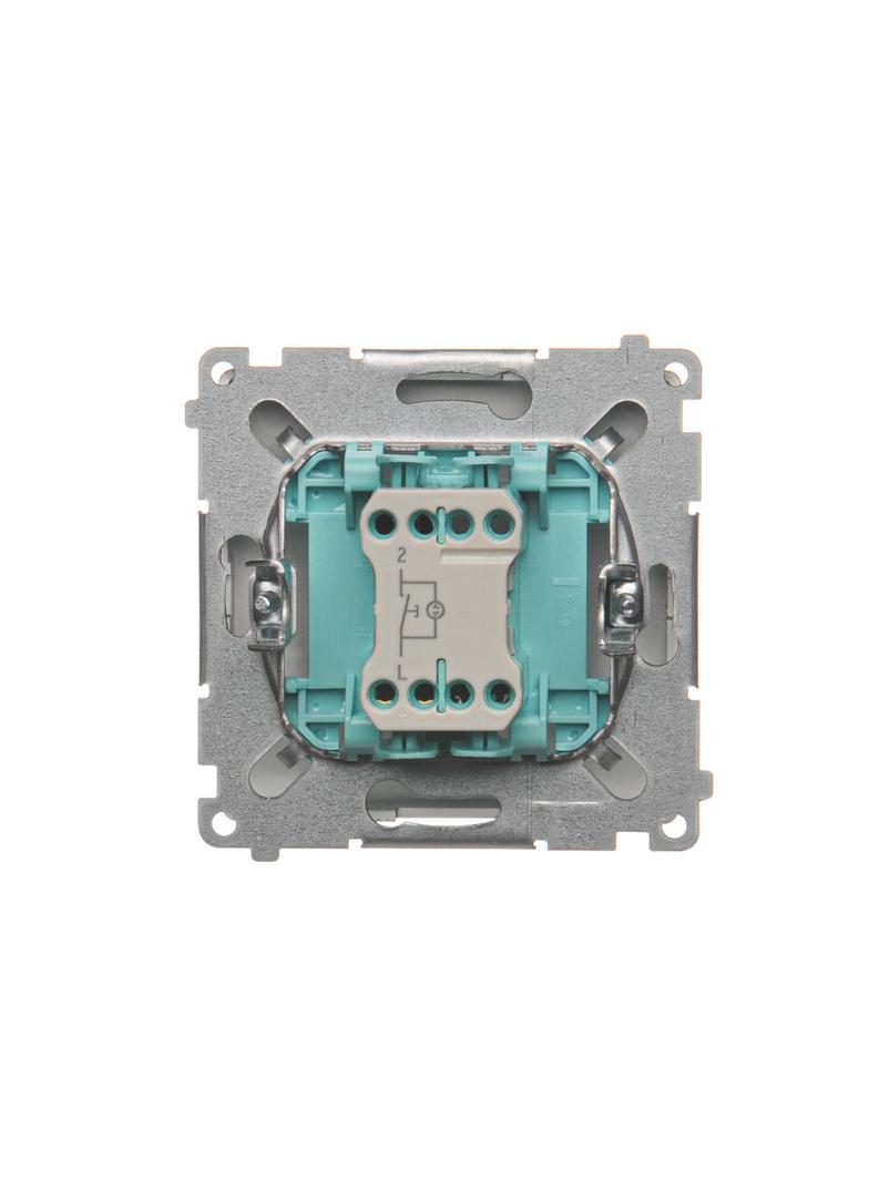 Simon Basic Przycisk światło z podświetleniem LED 10A szybkozłączka stal inox