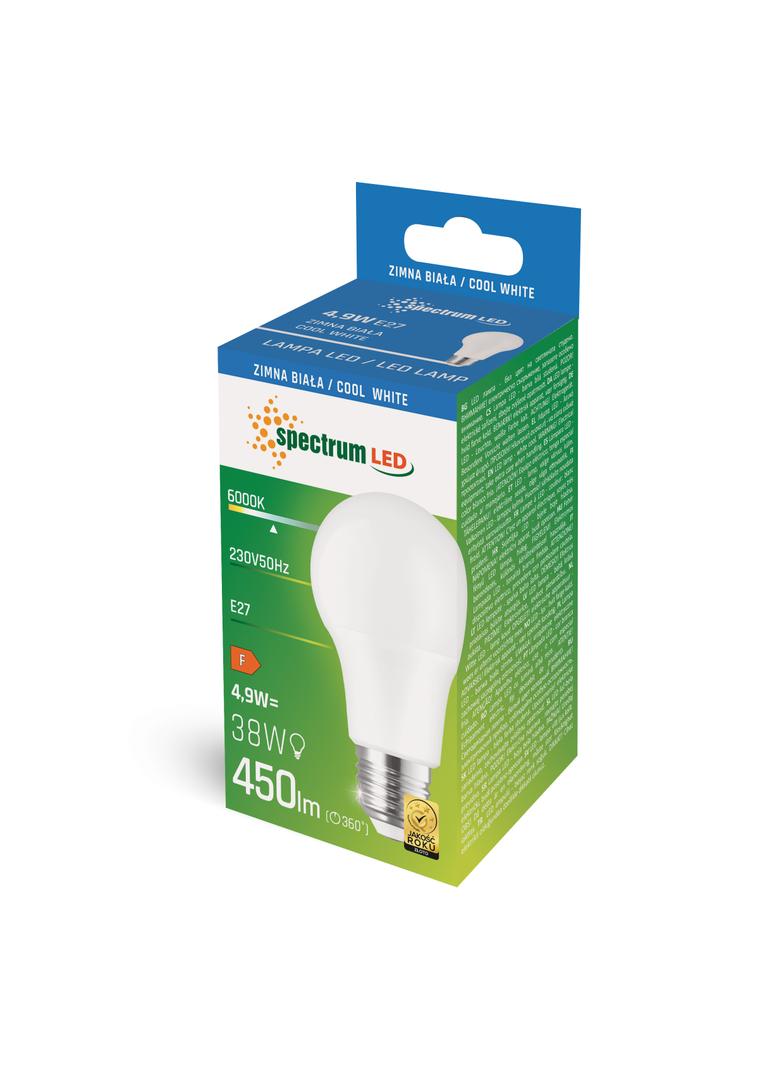 LED GLS E-27 230V 4.9W CW SPECTRUM
