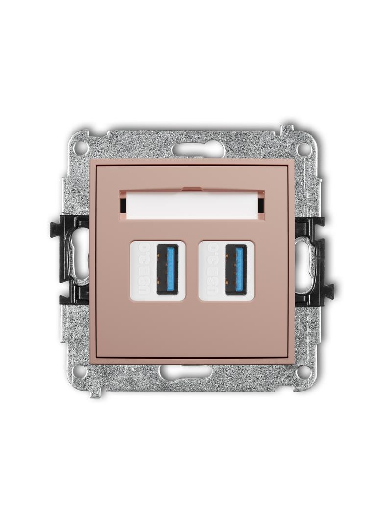 ICON Gniazdo podwójne 2xUSB typ A-A 3.0 łososiowy 62IGUSB-6 KARLIK