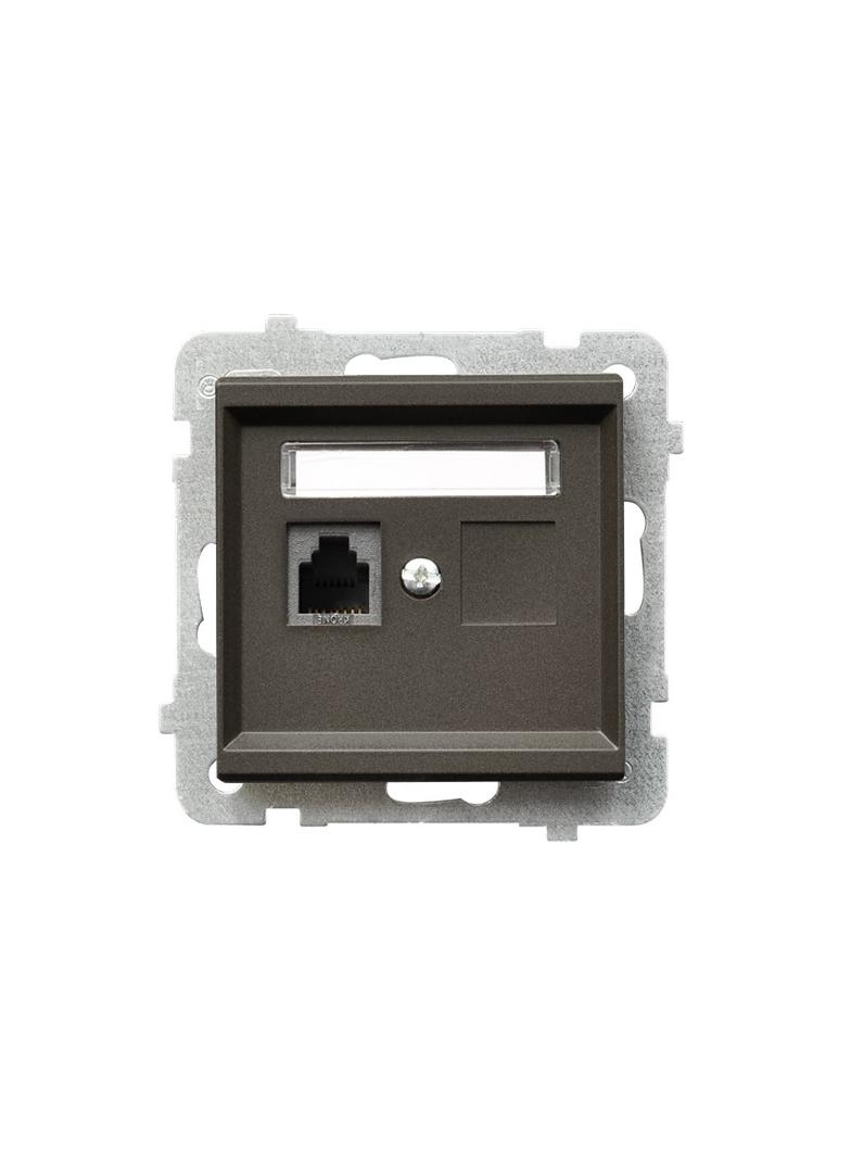 SONATA Gniazdo telefoniczne pojedyncze - kolor czekoladowy metalik