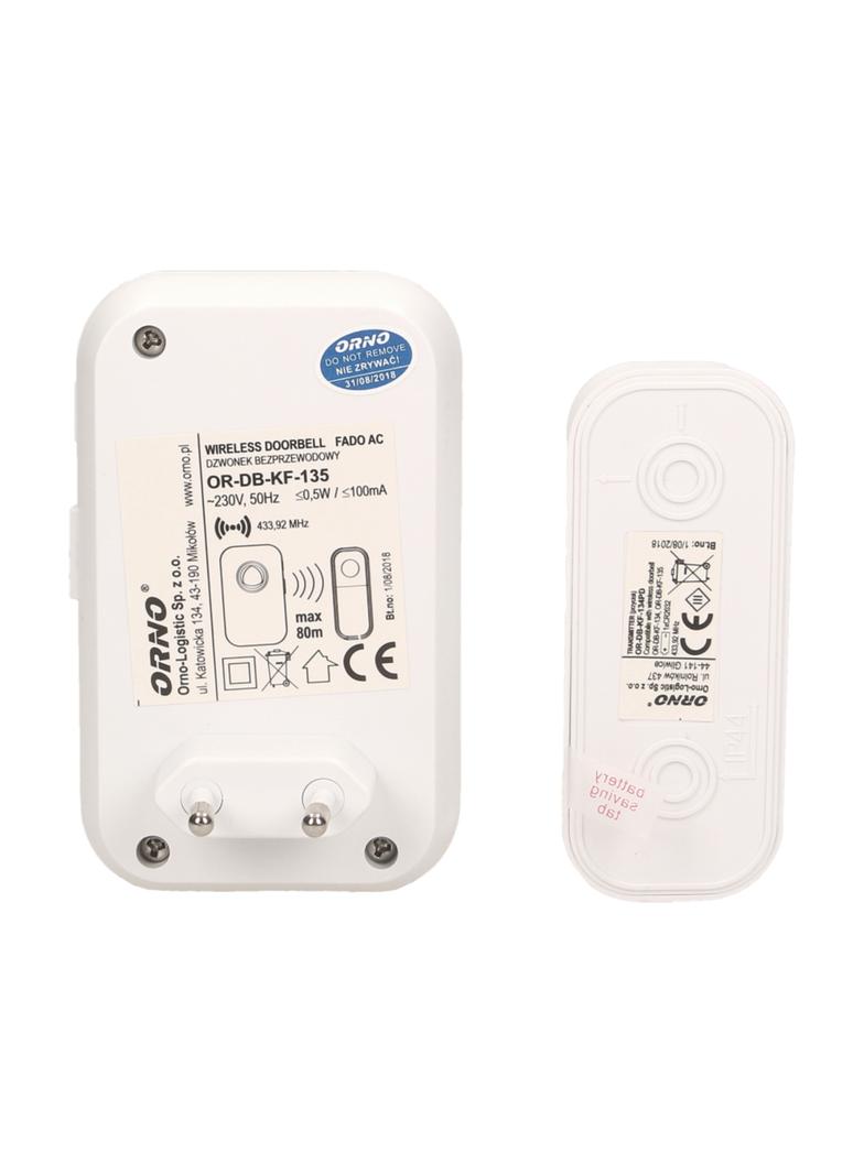 Dzwonek bezprzewodowy FADO AC sieciowy learning system 36 dźwięków 80m OR-DB-KF-135 ORNO