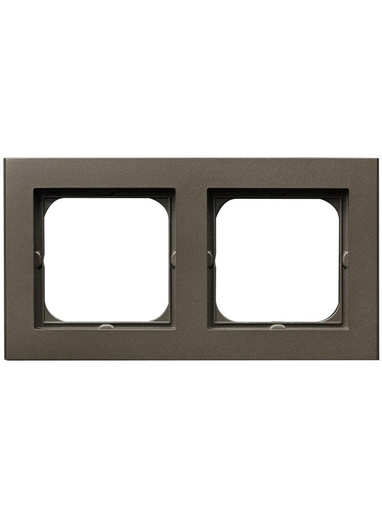 SONATA Ramka podwójna - kolor czekoladowy metalik