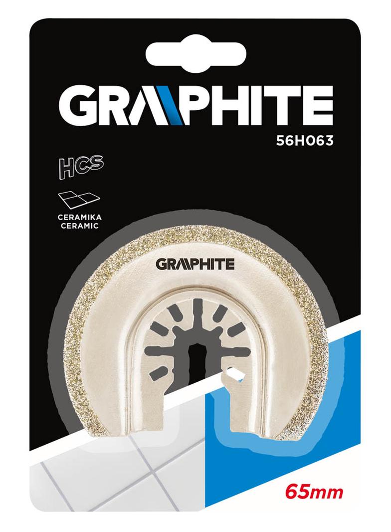 Tarcza półokrągła HCS do ceramiki, 65 mm, galwaniczne pokrycie nasypem diamentowym