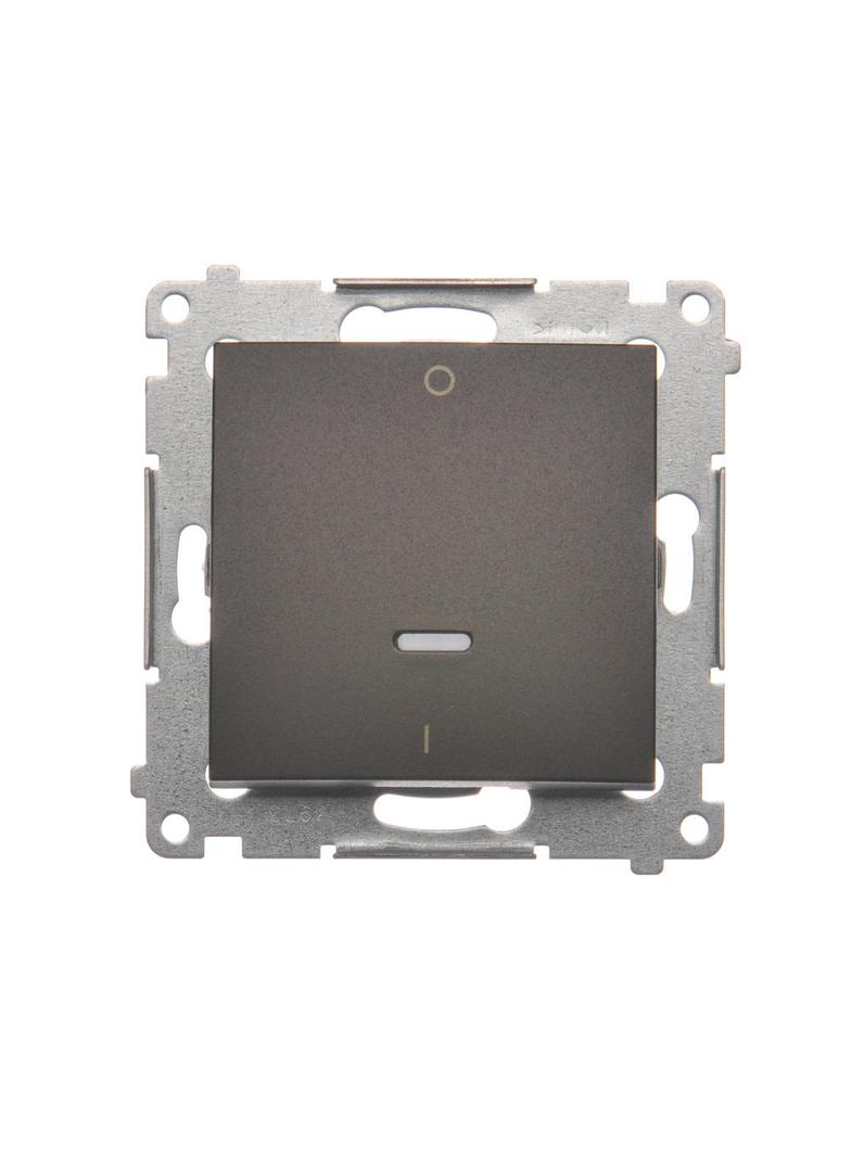 Simon 54 Łącznik dwubiegunowy z podświetleniem LED 10A szybkozłączka brąz mat