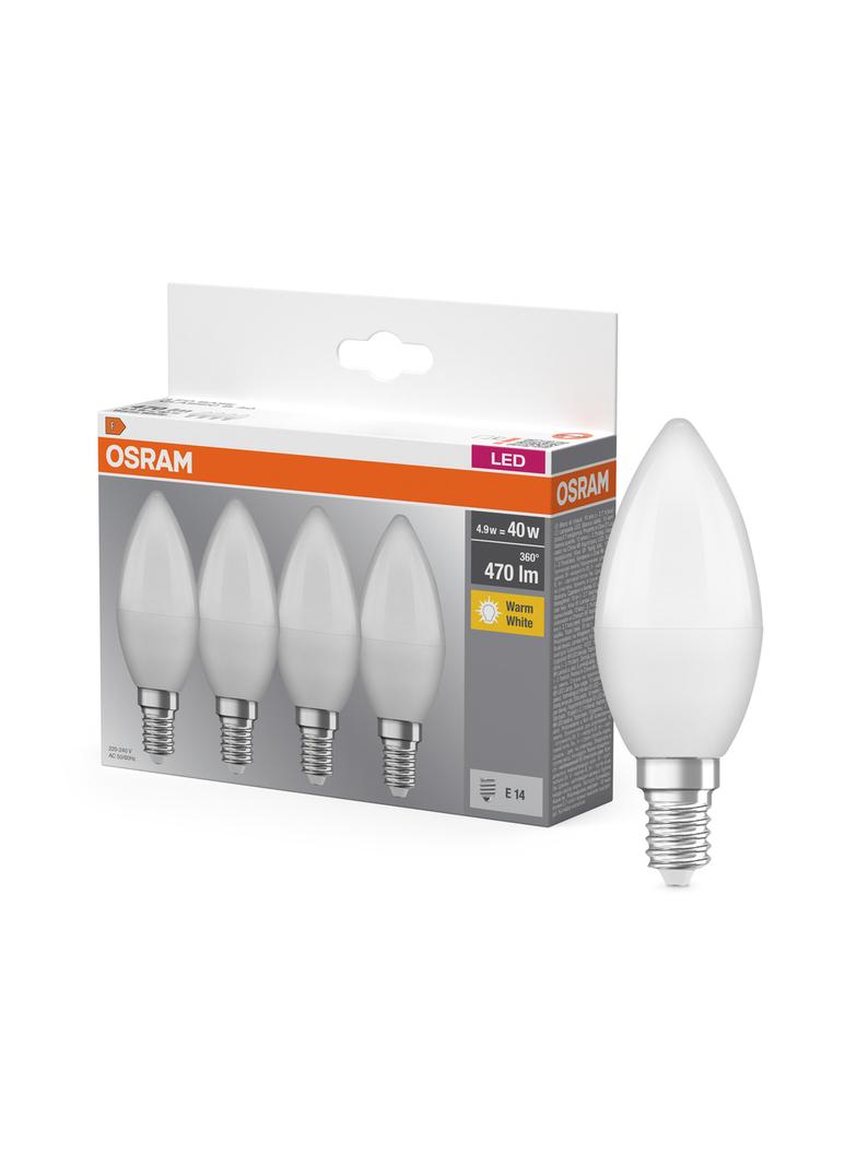 Lampa LED BASE Classicassic B40 4,9W/827 230V plastik E14 FS4 OSRAM