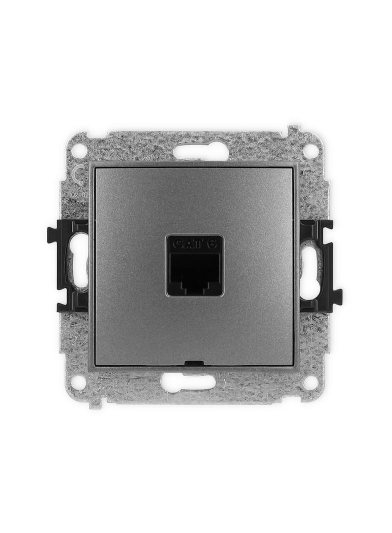 ICON Mechanizm gniazda komputerowego pojedynczego 1xRJ45, kat. 6, 8-stykowy, bez pola opisowego graf