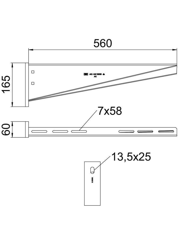 AW 55/56, WSPORNIK ŚCIENNY 60MM FT