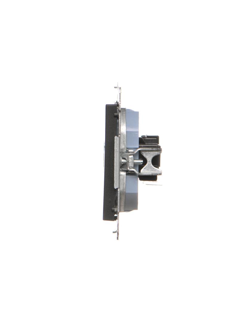 Simon 55 Gniazdo komputerowe RJ45 kategoria 5e + telefoniczne RJ12 Czarny mat T5F.01/149 KONTAKT
