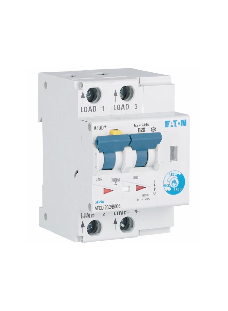 AFDD-20/2/B/003 Przeciwpożarowy detektor iskrzenia 10kA B20A 2P 30mA typ AC 187218 EATON