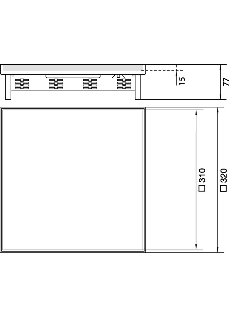tehalit.VE-EE Pokrywa pełna do bazy IP54 5kN Q16 320x320 15mm stal nierdzewna