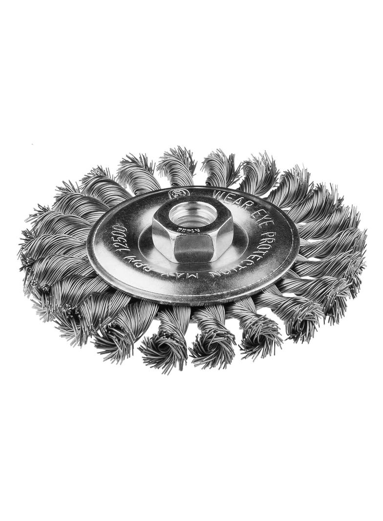 Szczotka druciana tarczowa 115 mm x M14, INOX