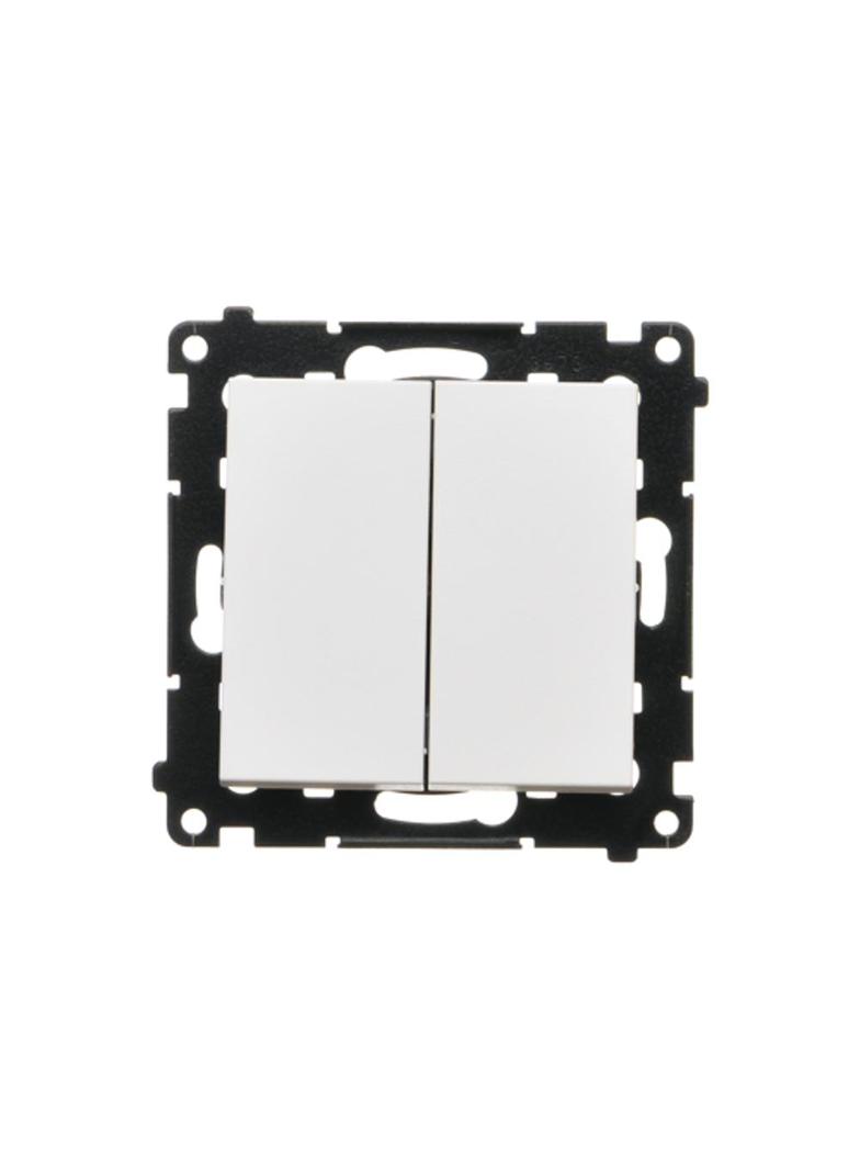 Simon 55 Przycisk zwierny podwójny zwierny bez piktogramu szybkozłączka Biały mat