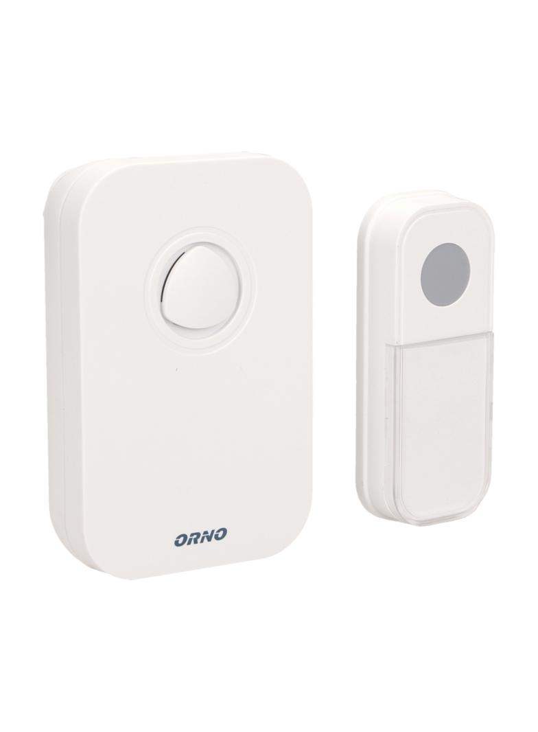 Dzwonek bezprzewodowy FADO DC bateryjny learning system 36 dźwięków 100m biały OR-DB-KF-134 ORNO