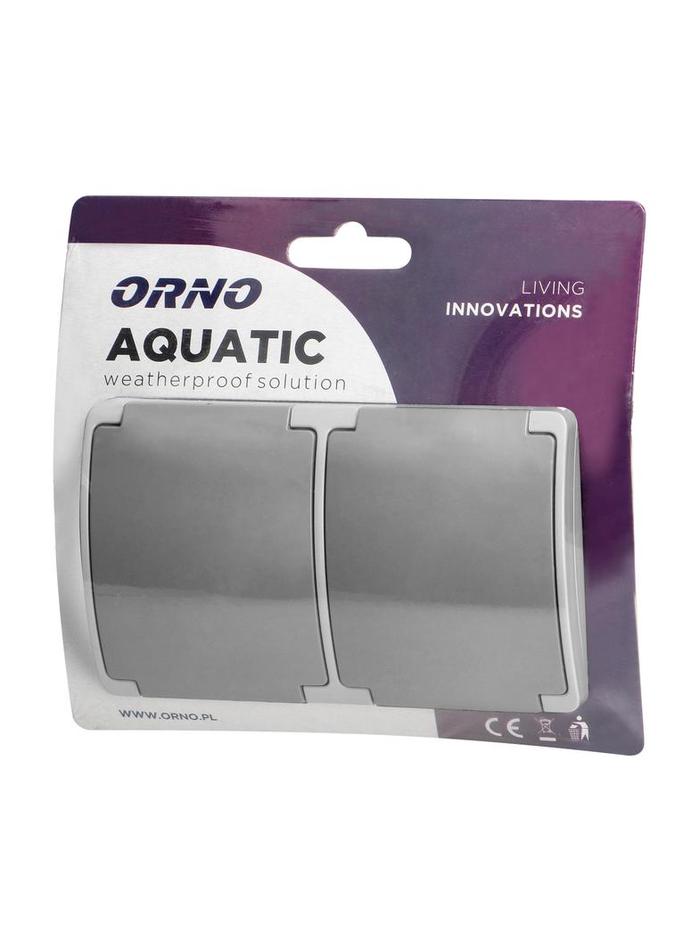 Gniazdo podwójne 2x2P+Z Schuko AQUATIC IP44 szary-grafit OR-OE-7106(GS)/GR ORNO