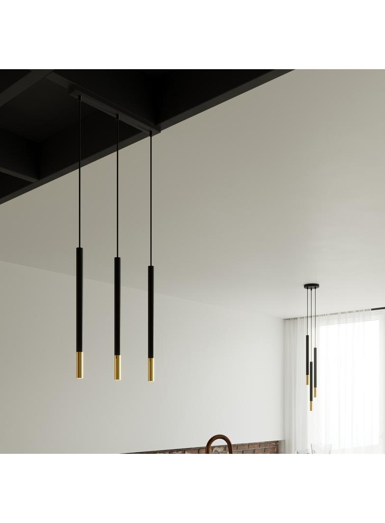 Sollux Lampa wisząca MOZAICA 1 czarny/złoto SL.0891