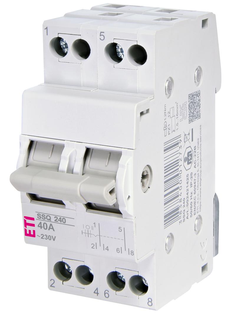 Przełącznik trójpołożeniowy modułowy 40A 2P SSQ 240 002421425 ETI