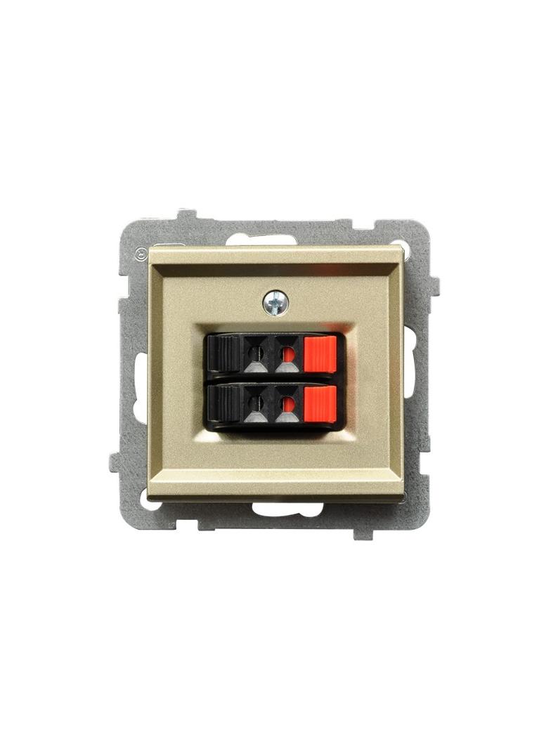 SONATA Gniazdo głośnikowe podwójne - kolor szampański złoty