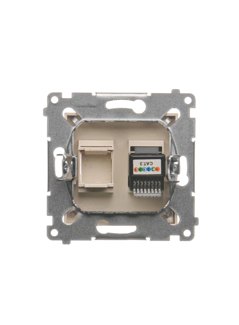 Simon 54 Gniazdo telefoniczne pojedyncze RJ12 kremowy