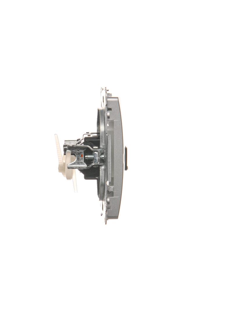 Simon Basic Gniazdo komputerowe RJ45 kategoria 6 podwójne z przesłoną przeciwkurzową . Montaż na łapki lub wkręty srebrny mat BM62.01/43 KONTAKT