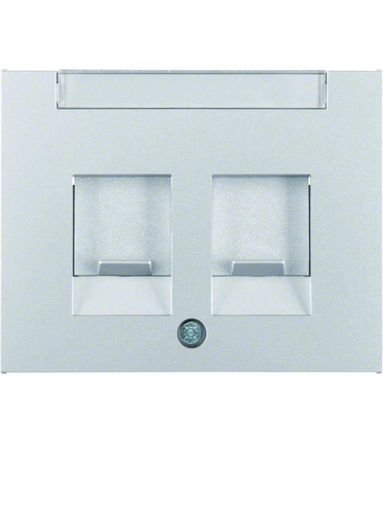BERKER K.5 Płytka czołowa podwójna zasuwa chroniące przed kurzem pole opisowe aluminium 11827003 HAGER