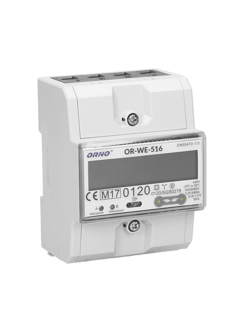 3-fazowy licznik energii elektrycznej 80A port RS-485 MID 3 moduły DIN TH-35mm OR-WE-516 ORNO