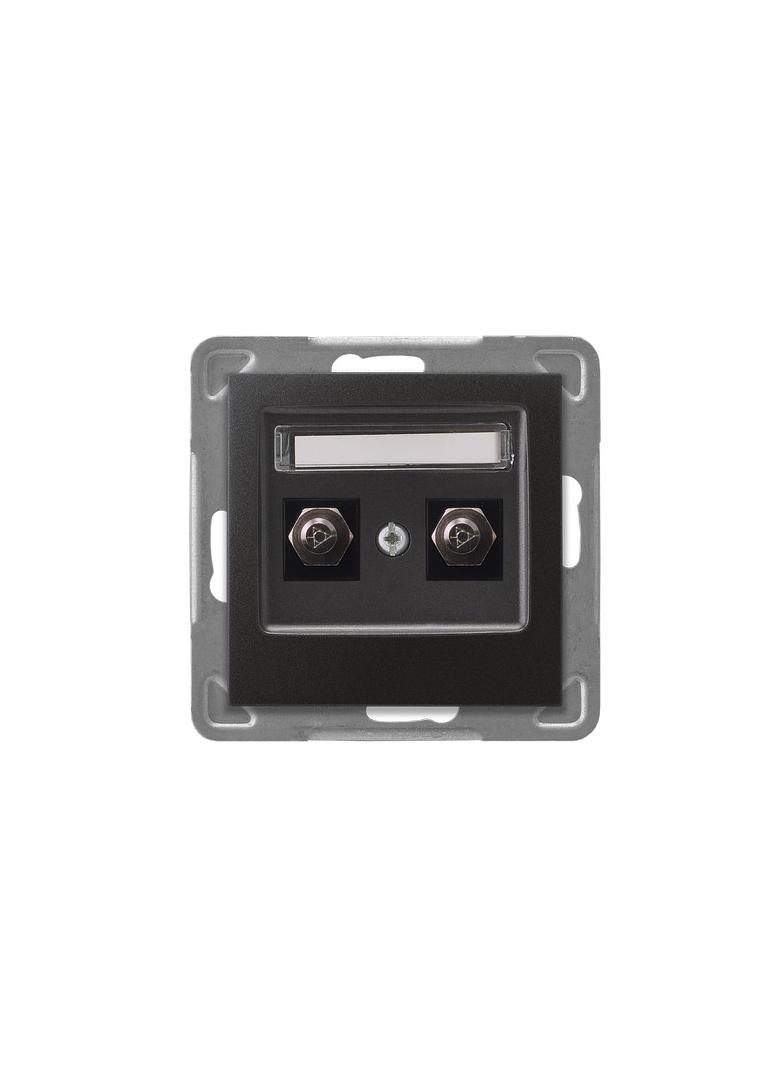 IMPRESJA Gniazdo ekwipotencjalne podwójne - kolor antracyt