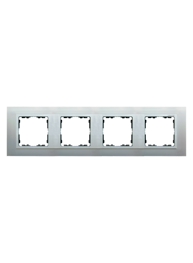 Simon 82 Nature Ramka 4-krotna Nature-metal Aluminium / pierścień aluminium mat 82947-33 KONTAKT