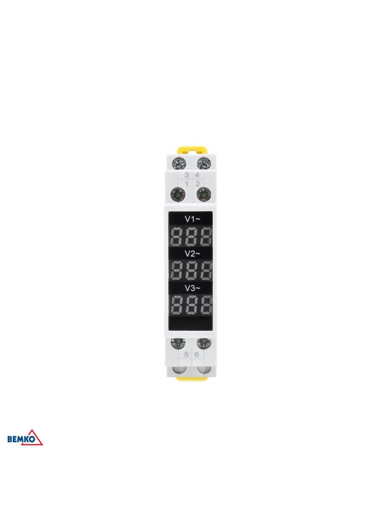 Woltomierz lampka kontrolka modułowa Wskaźnik napięcia 3F cyfrowy 80-500V SCHELINGER