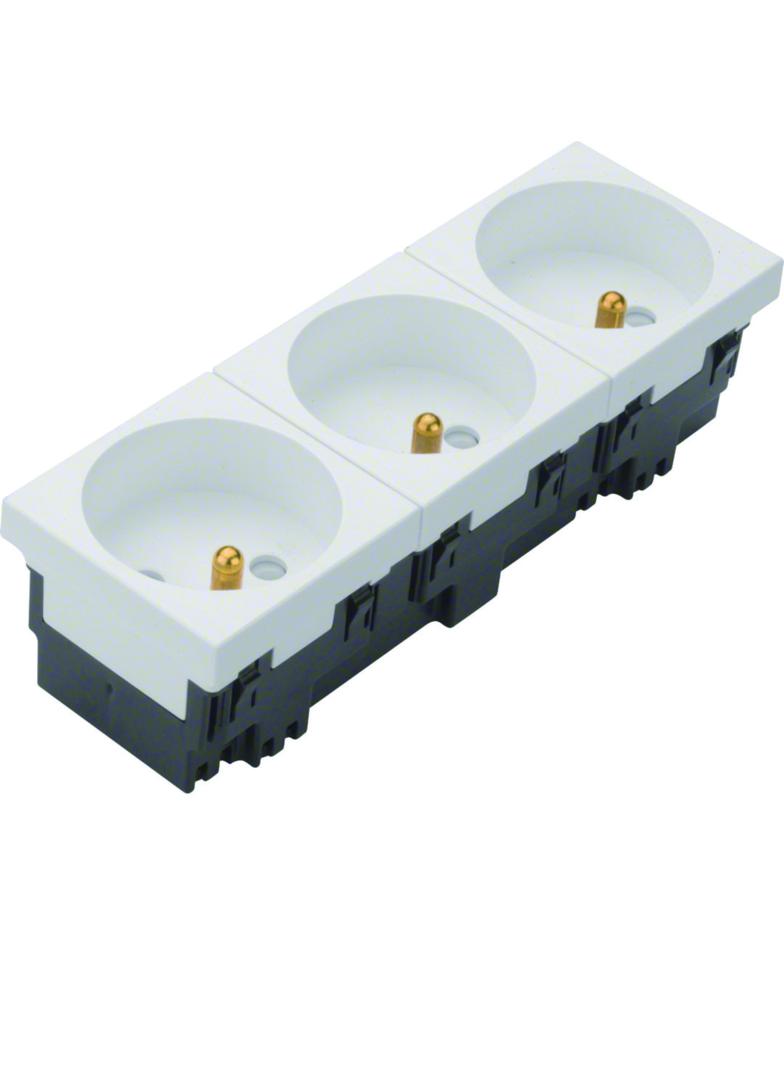 tehalit.GB-EG Gniazdo 2P+Z 33st 3-krotne 45x45mm bezhalogenowe biały EER3339010 HAGER