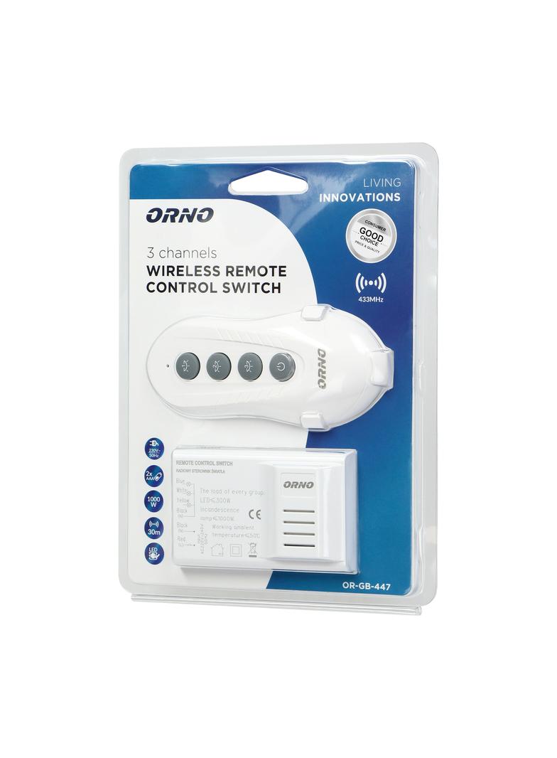 Bezprzewodowy 3-kanałowy sterownik oświetlenia OR-GB-447 ORNO