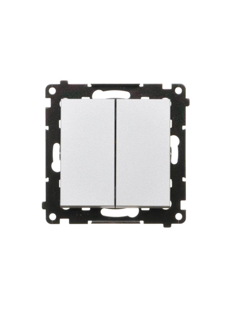 Simon 55 Przycisk zwierny podwójny zwierny bez piktogramu szybkozłączka Aluminium mat