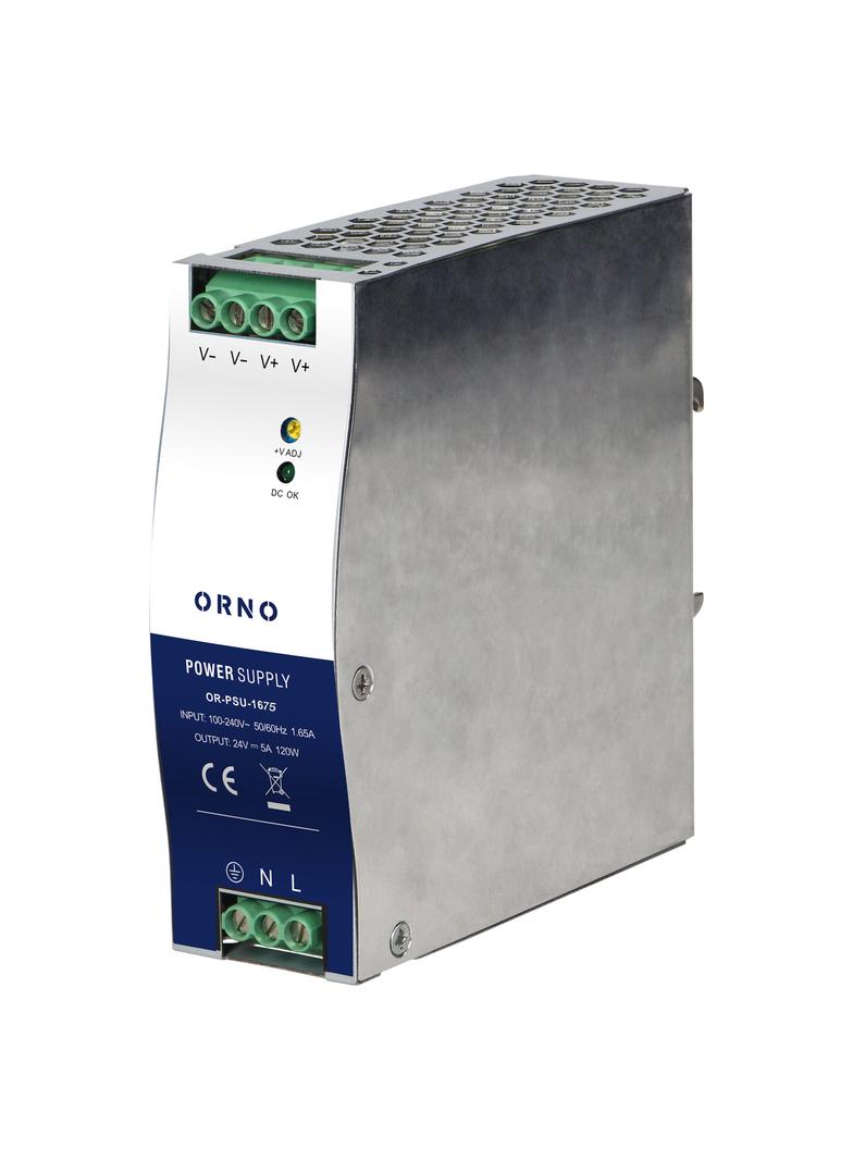 Zasilacz przemysłowy, na szynę DIN, 24VDC, 5A, 120W, w metalowej obudowie