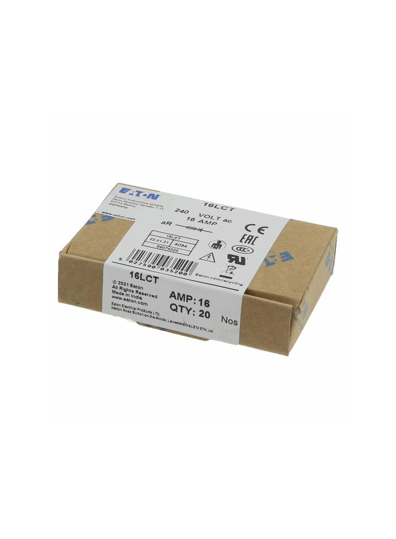 16AMP 240V AC BS88 HIGH SPEED FUSE Wkładka szybka 16A AC 240V DC 150V BS88 9x47 mm aR BS 16LCT EATON