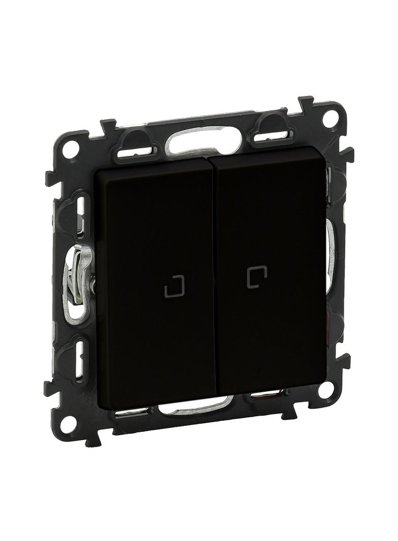 VALENA LIFE - ŁĄCZNIK SCHODOWY PODWÓJNY PODŚWIETLANY CZARNY 250 V~