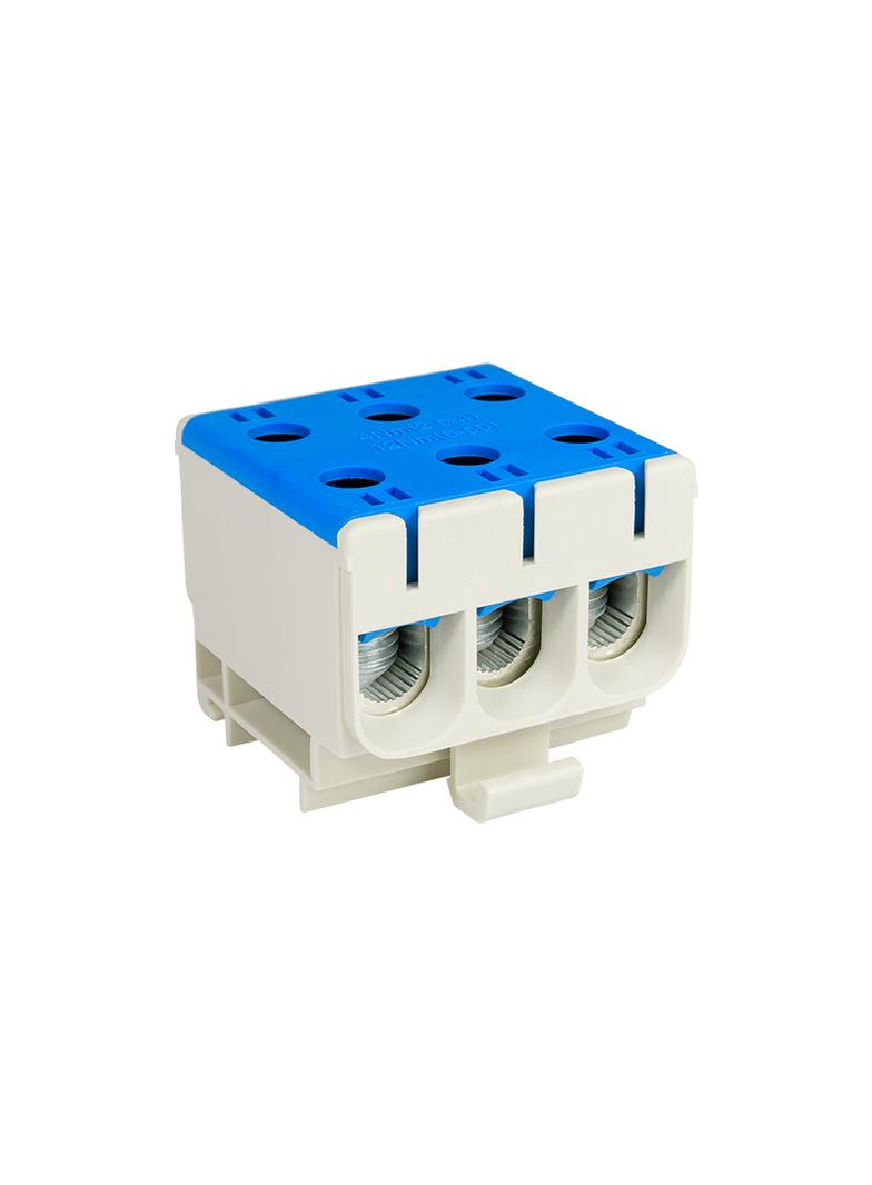 Złączka przelotowa gwintowana na szynę AL/CU 145A 3x(2,5-50)mm2 WLZ35/3x50/n niebieska 48.350 OPATÓWEK