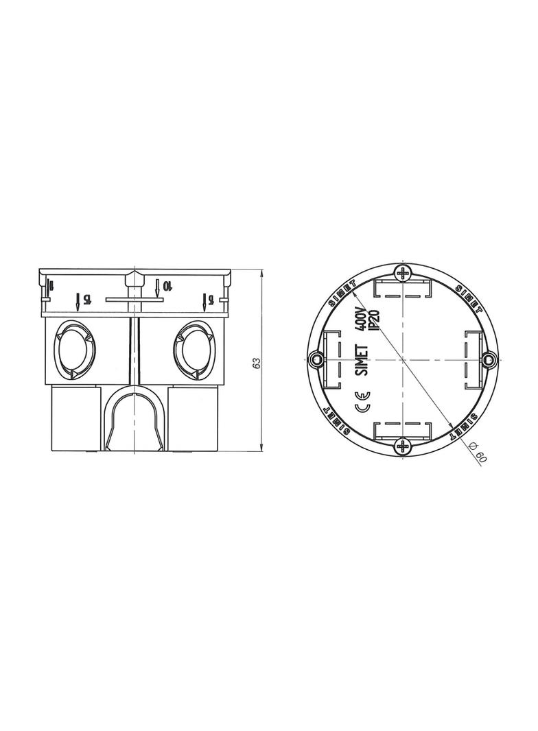 Z60DFw ,  Puszka podtynkowa O 60, głęboka, z wkrętami, pomarańczowy