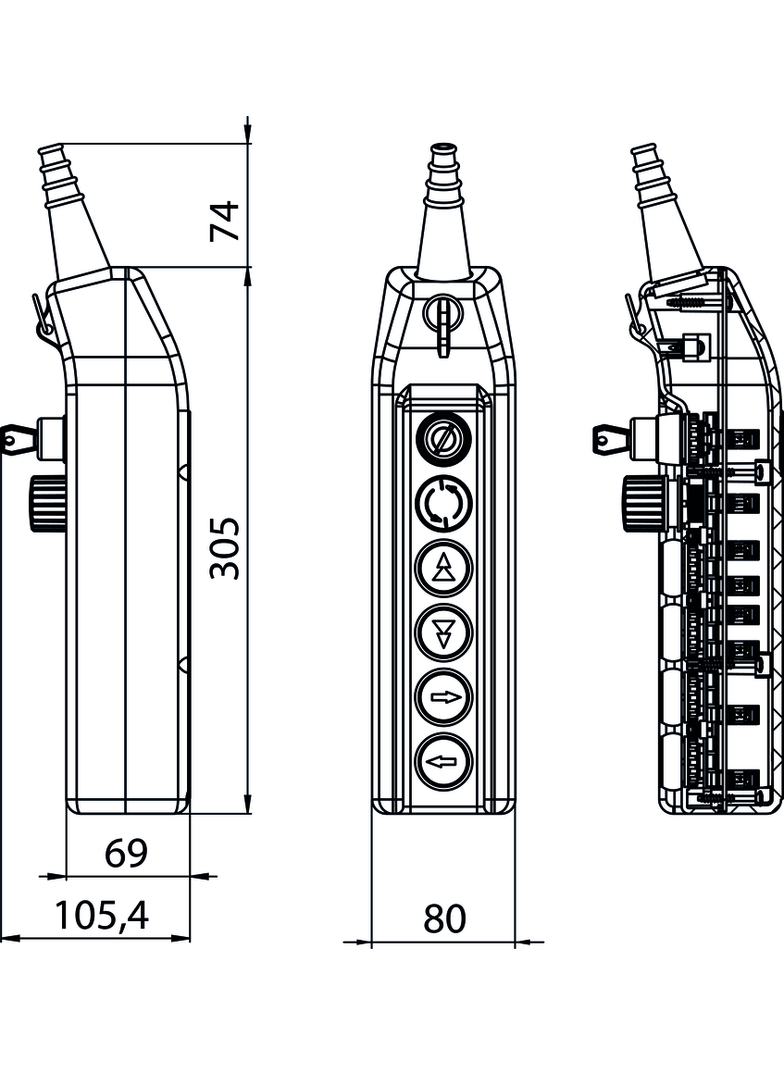 KASETA STEROWNICZA SUWNICOWA   SAA-1NO+B-1NC+2X(1NO+1NO/2)+2X1NO
