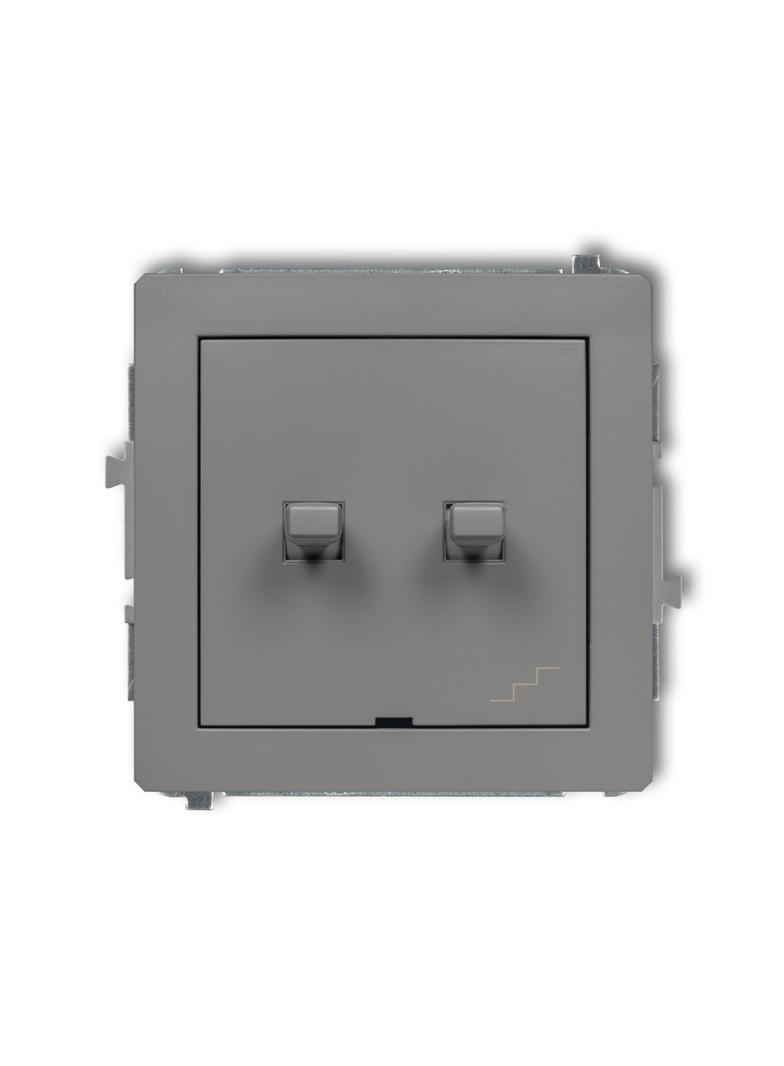 DECO Mechanizm łącznika podwójnego schodowego w stylu amerykańskim szary mat