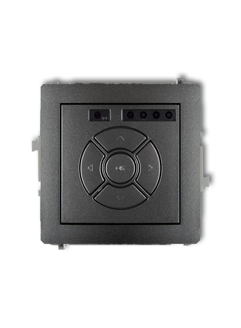 DECO Mechanizm elektronicznego sterownika roletowego (przycisk centralny/dodatkowy) grafitowy