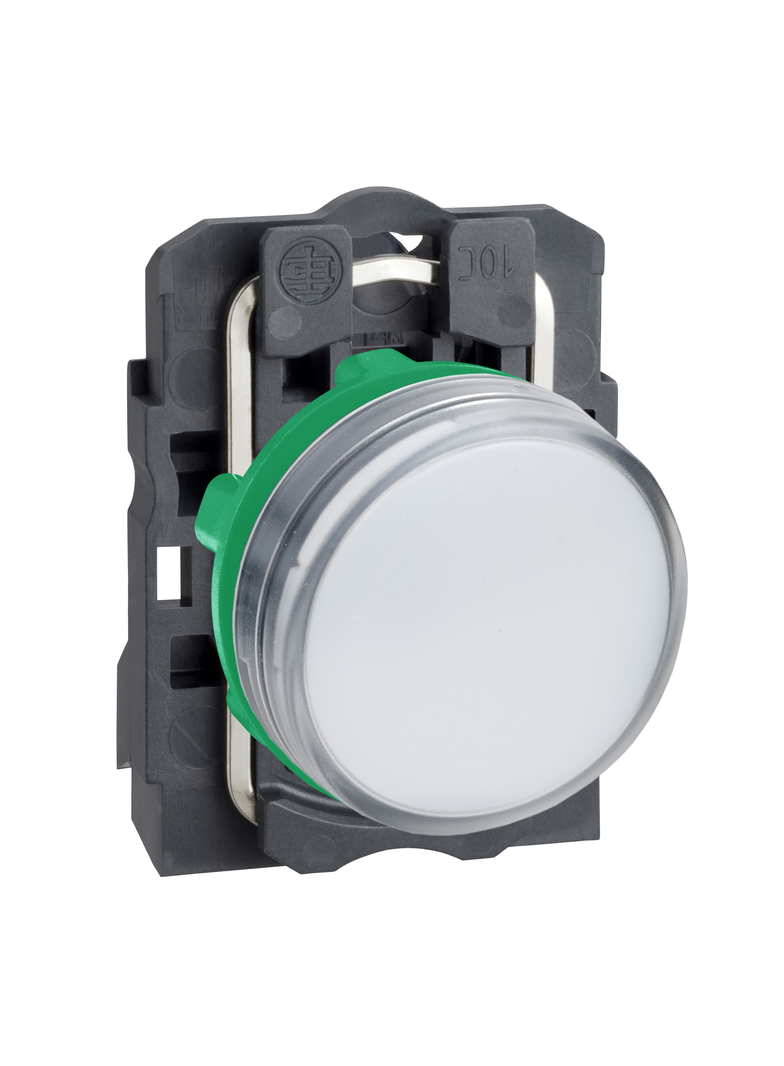 Biały wskaźnik świetlny O22 LED 24V XB5AVCUST03 Schneider