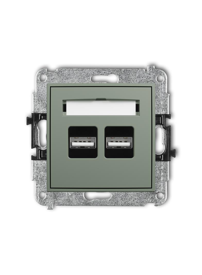 ICON Mechanizm ładowarki USB podwójnej 2xUSB A, 15,5W max., 5V, 3.1A szałwiowy