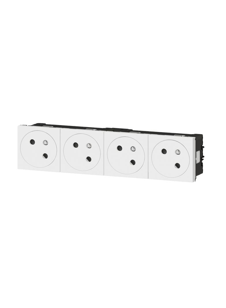 Mosaic Gn 4x2P+Z Podłączenie Przez Zaciski Automatyczne-8 Modułów Białe 16A-250V 077144L LEGRAND