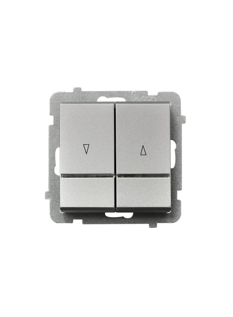 SONATA Łącznik żaluzjowy, zwierny, z podświetleniem niebieskim - kolor srebro mat