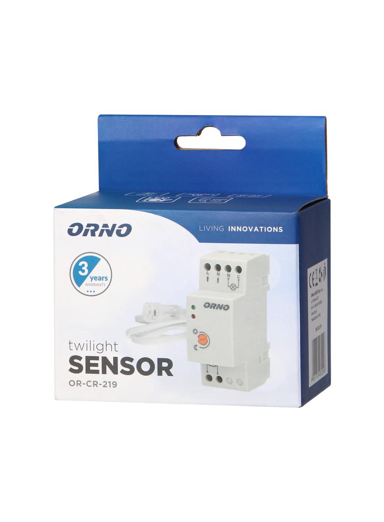 Czujnik zmierzchowy na szynę DIN z hermetyczną zewnętrzną sondą IP65 3000W OR-CR-219 ORNO